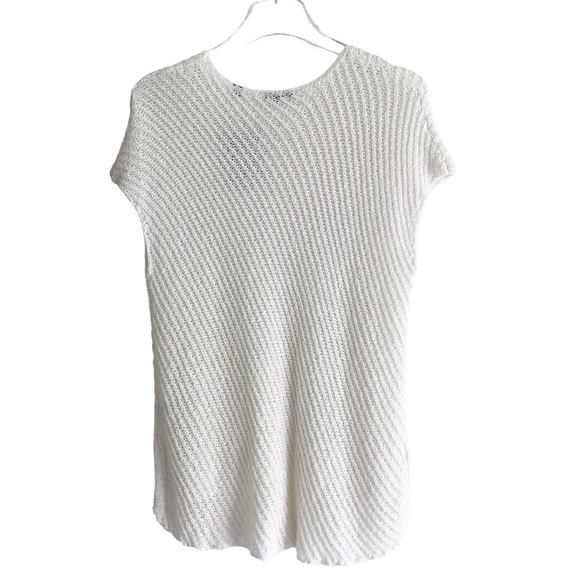 ATM Revolve Diagonal Stitch White Knit Pullover Large - Picture 4 of 11